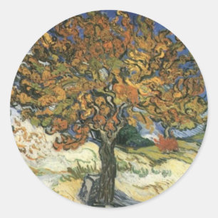 Mulberry Tree von van Gogh Runder Aufkleber