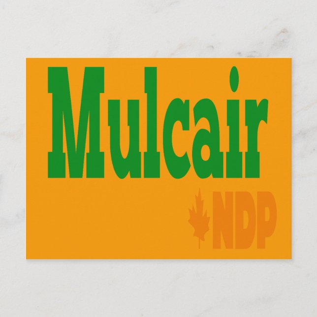 Mulcair NDP Postkarte (Vorderseite)