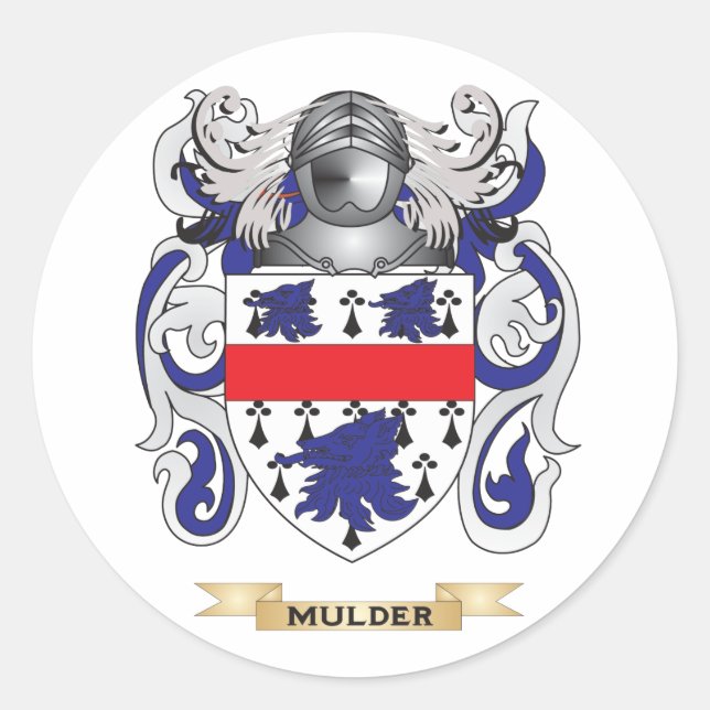 Mulder Coat of Arms (Familienwappen) Runder Aufkleber (Vorderseite)