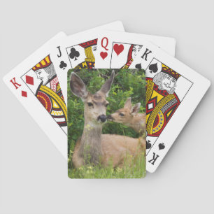 Mule Deer Doe with Fawn Spielkarten