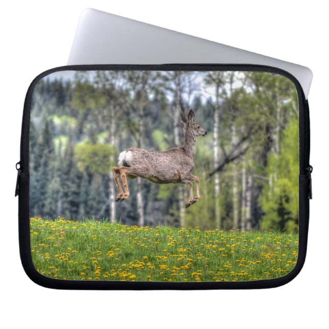 Mule Deer & Forest Wildlife Animal Foto Laptopschutzhülle (Vorderseite)