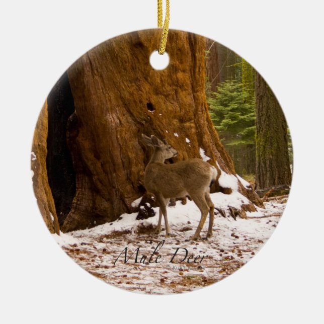 Mule Deer Keramik Ornament (Vorne)