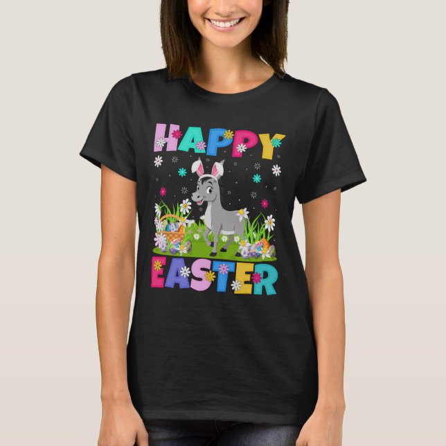 Mule Happy Easter Egg Hunt Bunny Ear Mule Oster T-Shirt (Vorderseite)