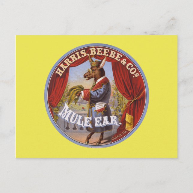 Mule Oar Tobacco Label Postkarte (Vorderseite)