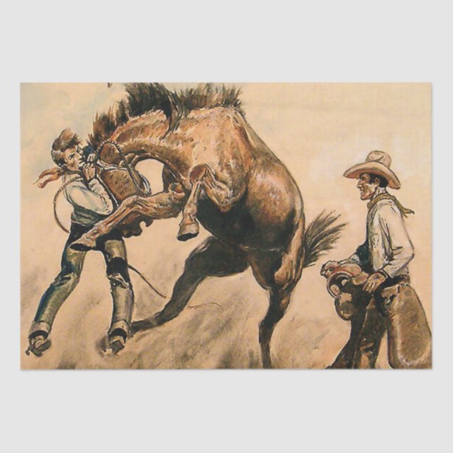 "Mule" Western Art von Will James Seidenpapier (Vorderseite)