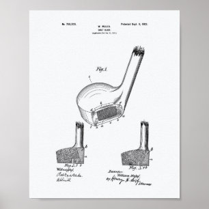 Mules Golf Club 1902 Patentart - Weißbuch Poster