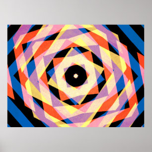 Mulicfarbene gestreifte Diamantformen Poster