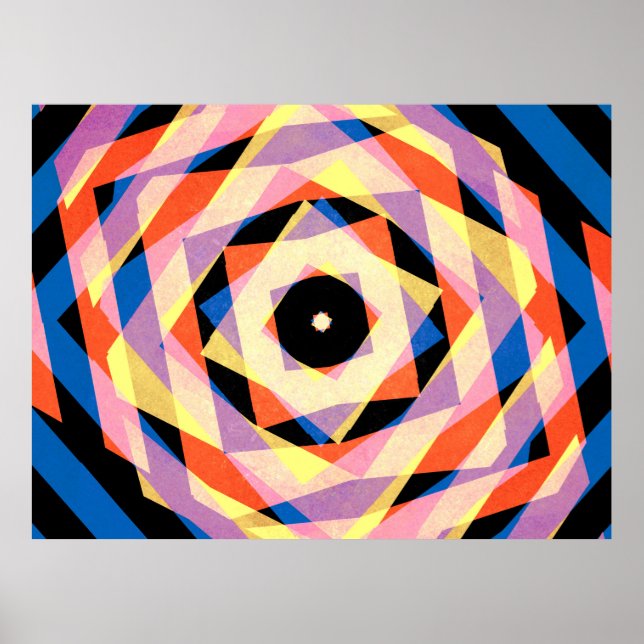 Mulicfarbene gestreifte Diamantformen Poster (Vorne)