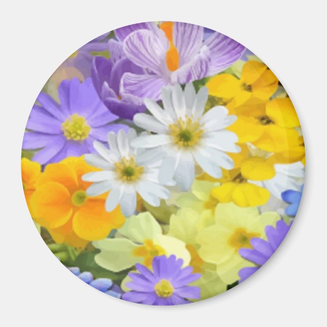 MULITCOLORED FLORAL HINTERGRUNDGESCHMACK MAGNET (Vorne)