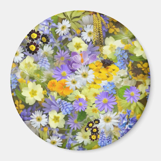 MULITCOLORED FLORAL HINTERGRUNDPATTER MAGNET (Vorne)