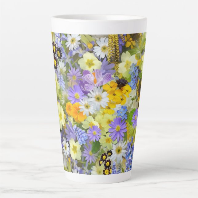 MULITCOLORED FLORAL HINTERGRUNDPATTER MILCHTASSE (Vorderseite)