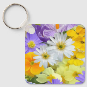 MULITCOLORED FLORAL HINTERGRUNDPATTER SCHLÜSSELANH SCHLÜSSELANHÄNGER