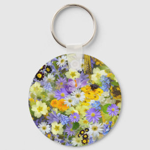 MULITCOLORED FLORAL HINTERGRUNDPATTER SCHLÜSSELANHÄNGER