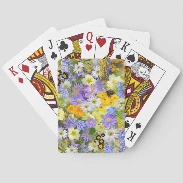 MULITCOLORED FLORAL HINTERGRUNDPATTER SPIELKARTEN (Rückseite)