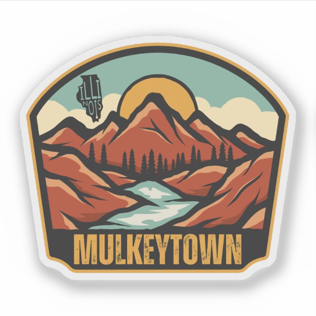 Mulkeytown Illinois Aufkleber (Vorderseite)