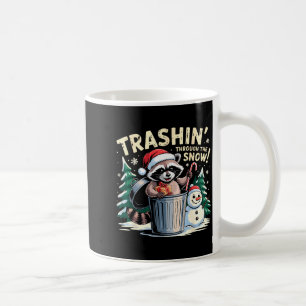 Müll durch den Schnee Weihnachten Lustiger Waschbä Kaffeetasse