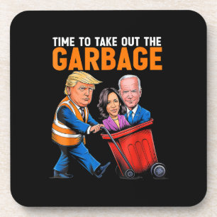 Müll für Trump 2024 Funny Time, Garb zu entfernen Getränkeuntersetzer