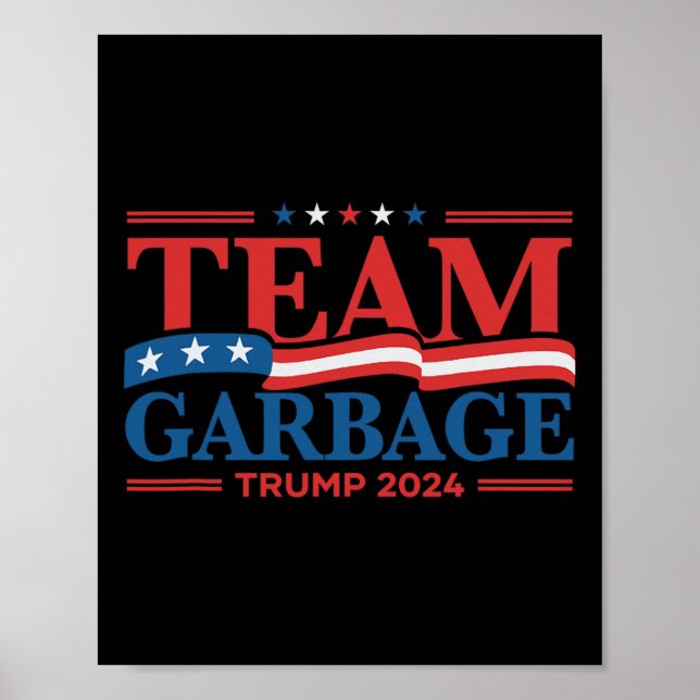 Müll für Trump 2024 US-Flagge Vintag Poster (Vorne)