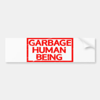 Müll Mensch als Briefmarke Autoaufkleber