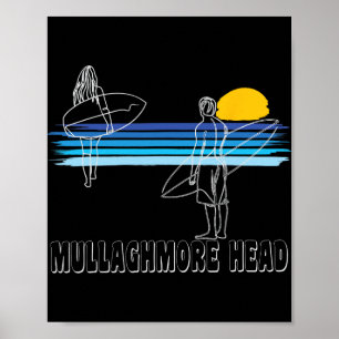 Mullaghmore Head Surfen Strand Surfer Junge Mädche Poster