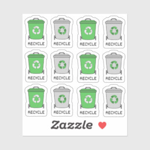 Müllbeine Recycelnd Icons Garbage Bujo Planner Aufkleber