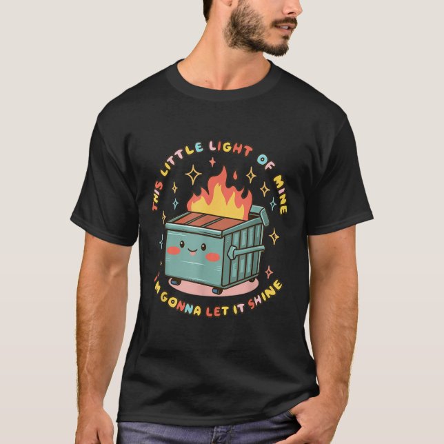 Müllcontainer-Feuer Licht wird an Halloween leucht T-Shirt (Vorderseite)