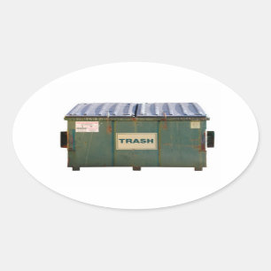 Müllcontainer Ovaler Aufkleber