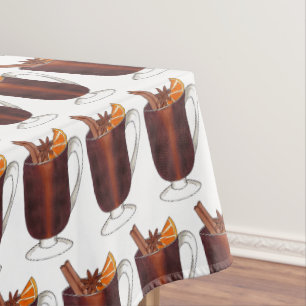 Mulled Red Wine Winter Drink Cinnamon Orange Tischdecke