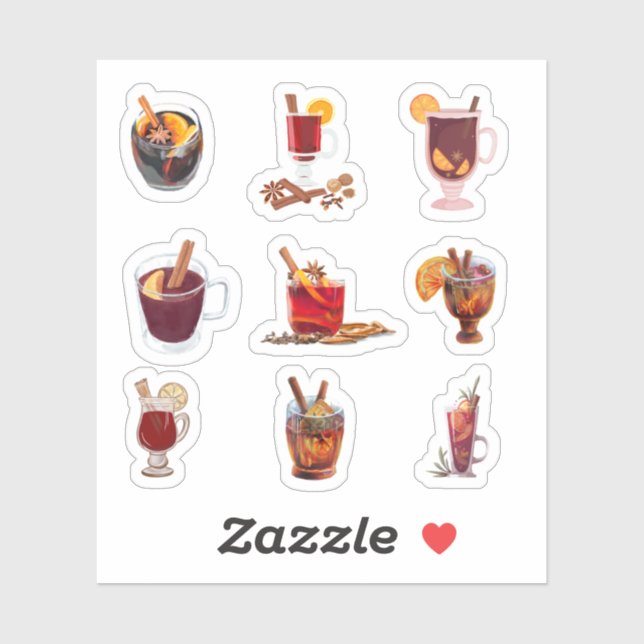 Mulled Wine Stickers Aufkleber (Blatt)