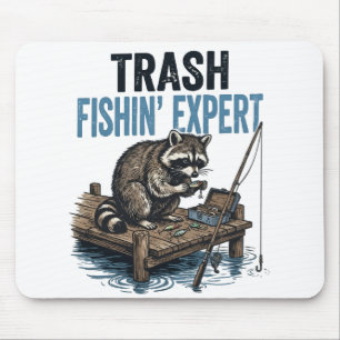 Mülleimer-Angler-Experte Waschbär Mousepad