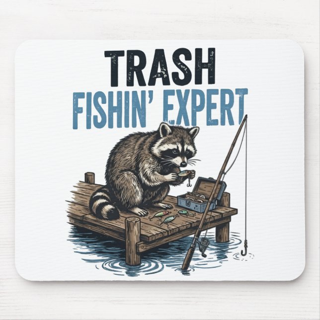 Mülleimer-Angler-Experte Waschbär Mousepad (Vorne)
