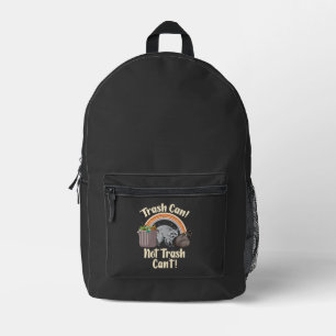 Mülleimer nicht Müll kann nicht süßer Waschbär-Mem Bedruckter Rucksack