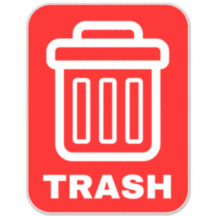 Mülleimer Schild - Müllcontainer Mülltonne Aufkleber