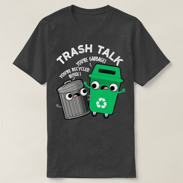 Mülleimer-Vortrag Funny Garbage Bin Puff T-Shirt (Design vorne)