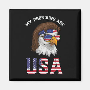 Mullet Eagle Meine Pronomen Usa 4. Juli Männer Fra Magnet