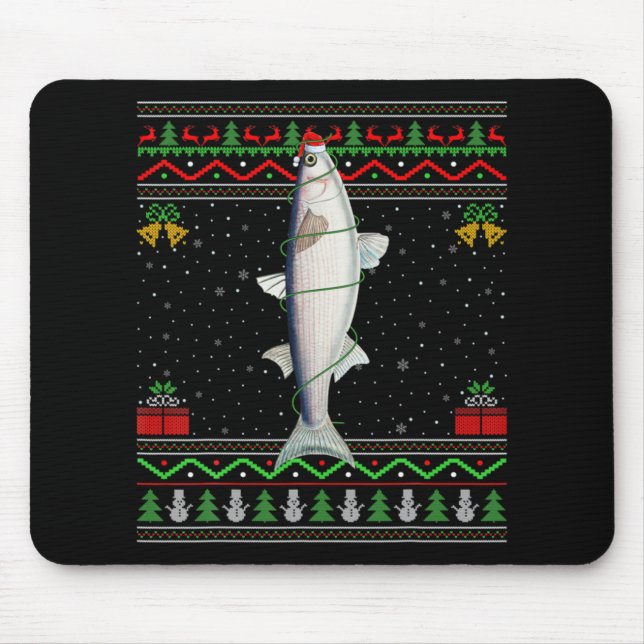 Mullet Fish Lover Matching Ugly Mullet Christmas T Mousepad (Vorne)
