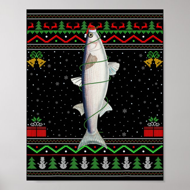 Mullet Fish Lover Matching Ugly Mullet Christmas T Poster (Vorne)