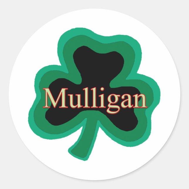 Mulligan-Familie Runder Aufkleber (Vorderseite)
