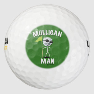MULLIGAN MAN FUNNY GOLF BALLS GOLFBALL