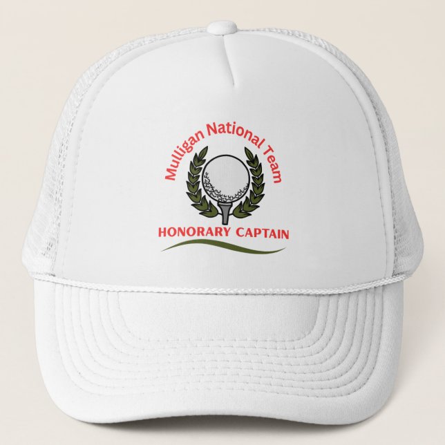 "Mulligan National Team, Ehrenkapitän Golf" Truckerkappe (Vorderseite)