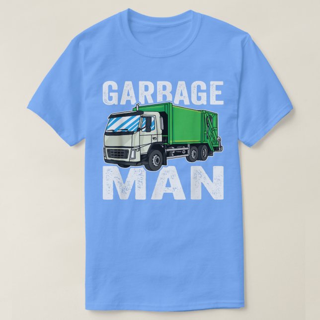 Müllmann mit Müllwagen T-Shirt (Design vorne)