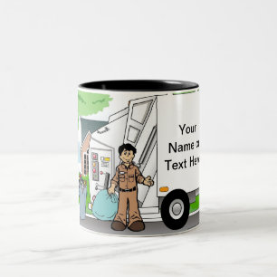 Müllsammler, Sanitärelement - Cartoon Zweifarbige Tasse