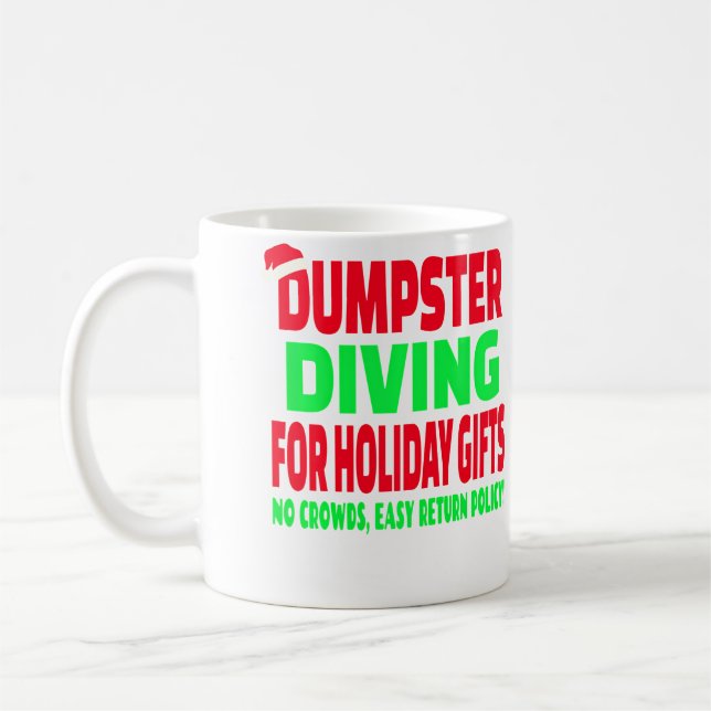 Mülltaucher-Weihnachtsmann-Mütze Kaffeetasse (Links)