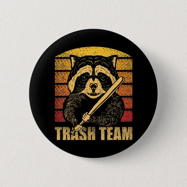 Müllteam Pandas Raccoon Animal Garbage Gang Button (Vorderseite)