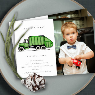 Mülltransporter Kinder jeden Alters zum Geburtstag Dankeskarte