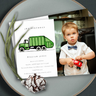 Mülltransporter Kinder jeden Alters zum Geburtstag Dankeskarte