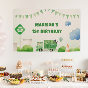 Müllwagen 1. Geburtstag Party Banner