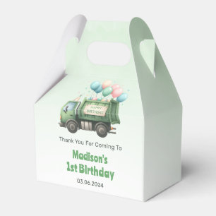 Müllwagen 1. Geburtstag Party Geschenkschachtel