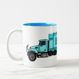 Müllwagen Cartoon-Illustration Zweifarbige Tasse