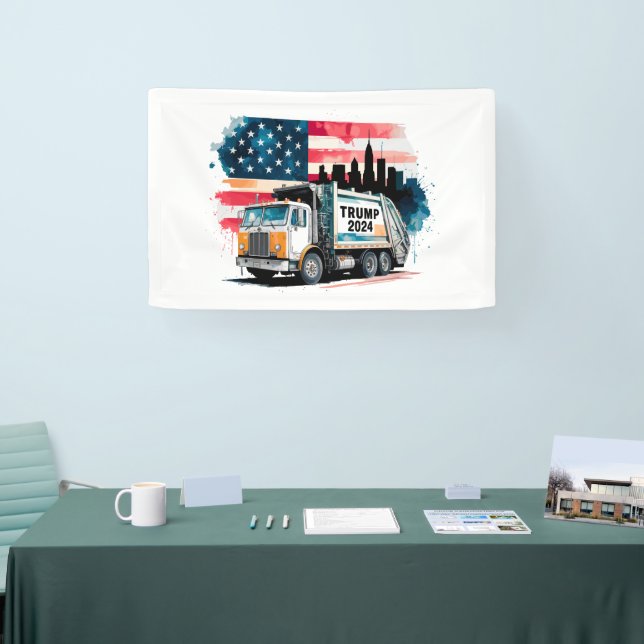 Müllwagen für Trump Banner (Messe)